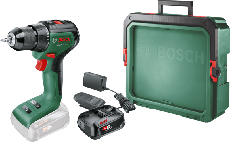Bosch UniversalDrill 18V-60 + 2.5 Ah Accu (1x) + Systembox S