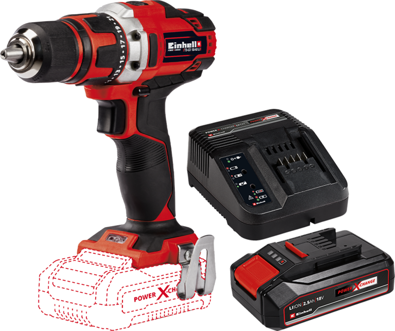 Einhell TE-CD 18/40 Li Solo + Einhell 18V 2,5 Ah Starter Kit